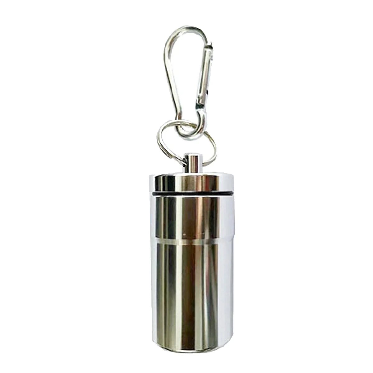 Compact Aluminum Pill Container Keychain