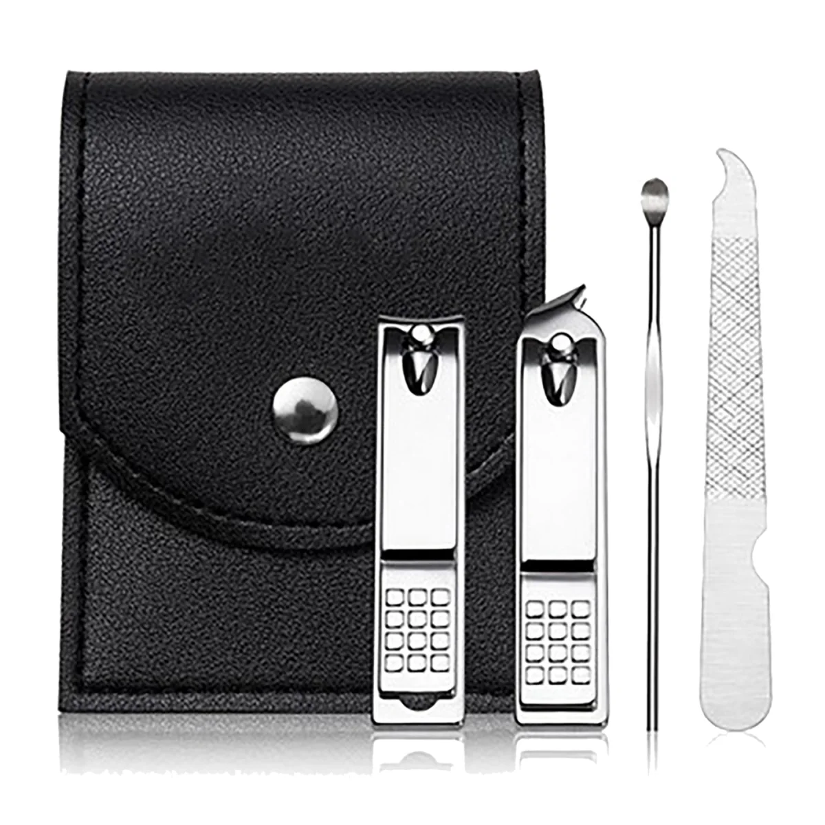 4 Piece Stainless Steel Travel Manicure Kit with Case