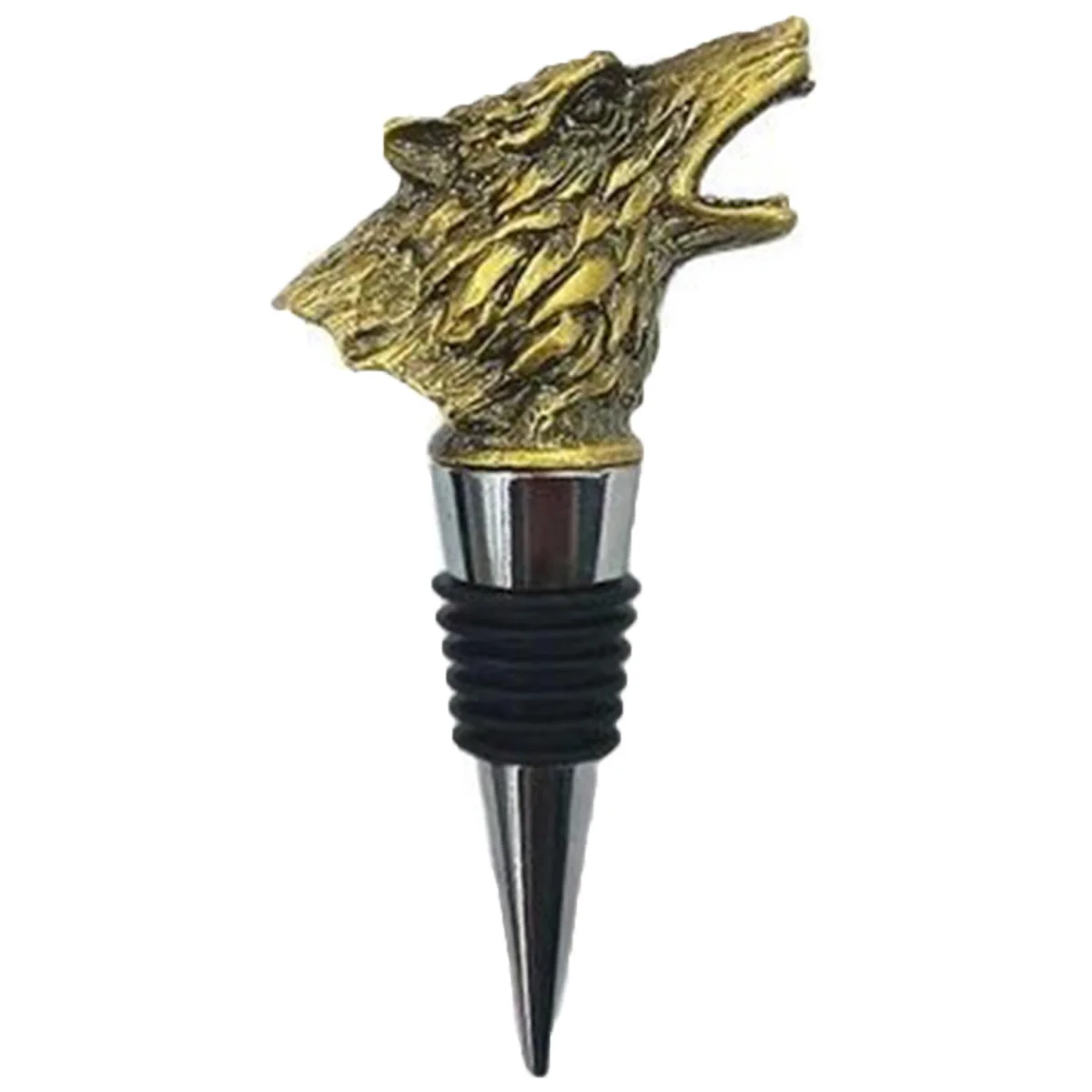 Custom Wolf Head Alloy Wine Bottle Stopper Gift