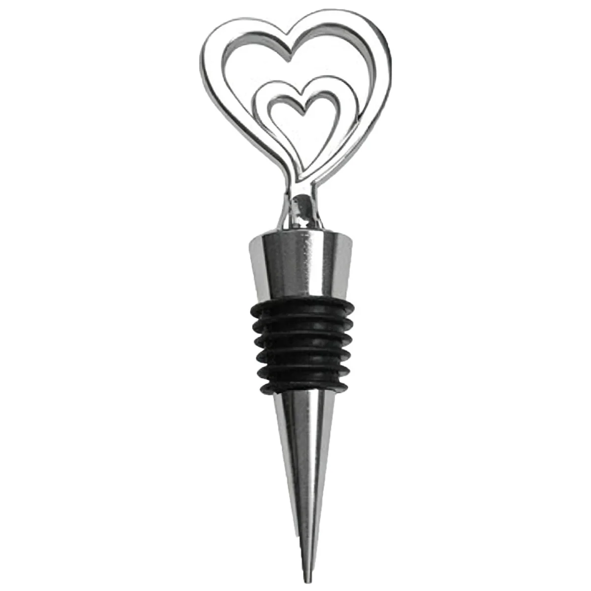 Personalized Double Heart Wine Bottle Stopper