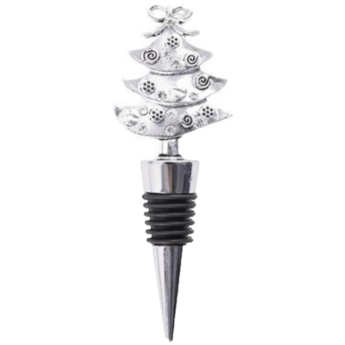 Silver Christmas Tree Wine Bottle Stopper