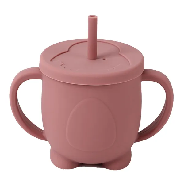 Silicone Baby Straw Training Cup with Dual Handles