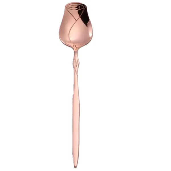 Long Handle Stainless Steel Rose Spoon