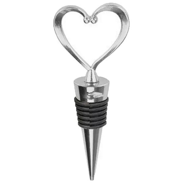 Custom Logo Heart Shaped Metal Wine Bottle Stopper