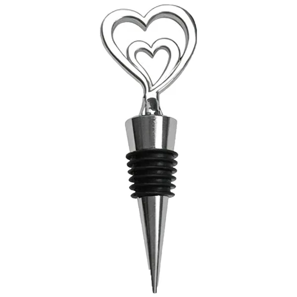 Personalized Double Heart Wine Bottle Stopper