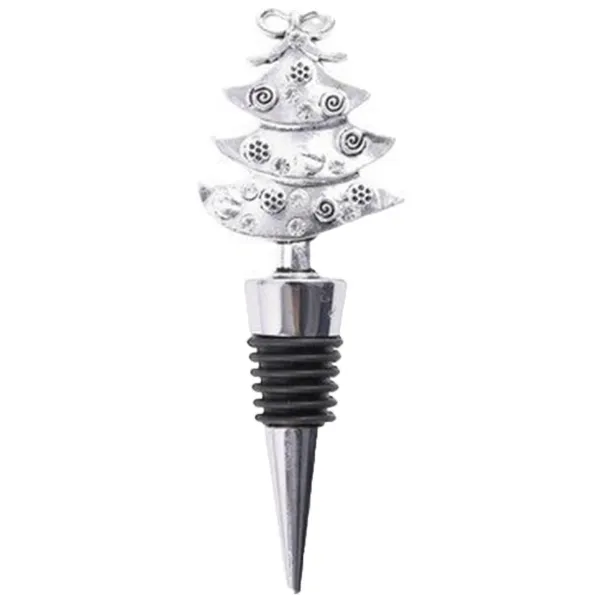 Silver Christmas Tree Wine Bottle Stopper