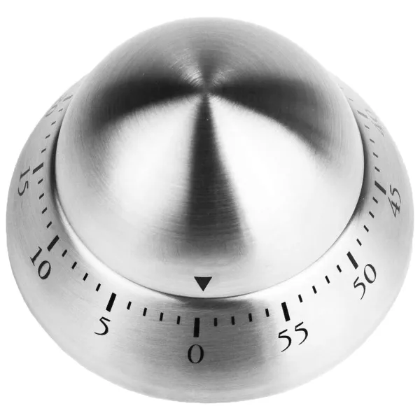 Stainless Steel Round Dome 60-Minute Kitchen Timer