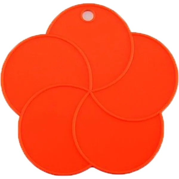 Eco Friendly Silicone Heat Proof Coaster Set Non Slip