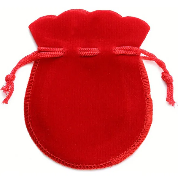 Round Velvet Drawstring Pouch for Jewelry Coins