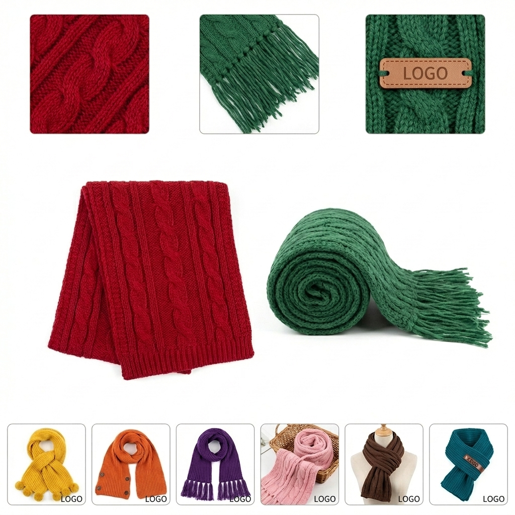 Festive Knitted Christmas Scarf for Adults and Kids