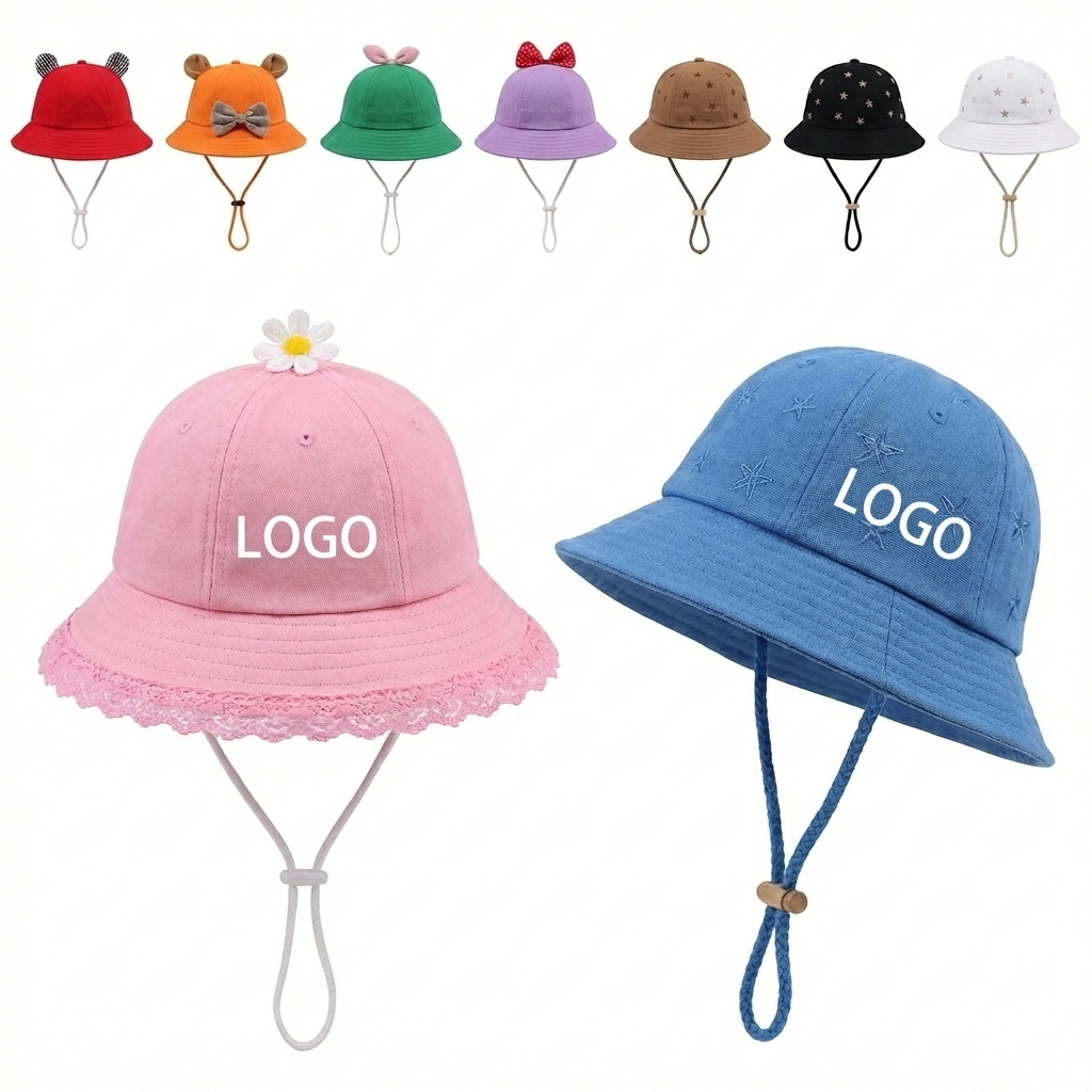 Baby's Breathable Cotton Wide-Brim Sun Hat