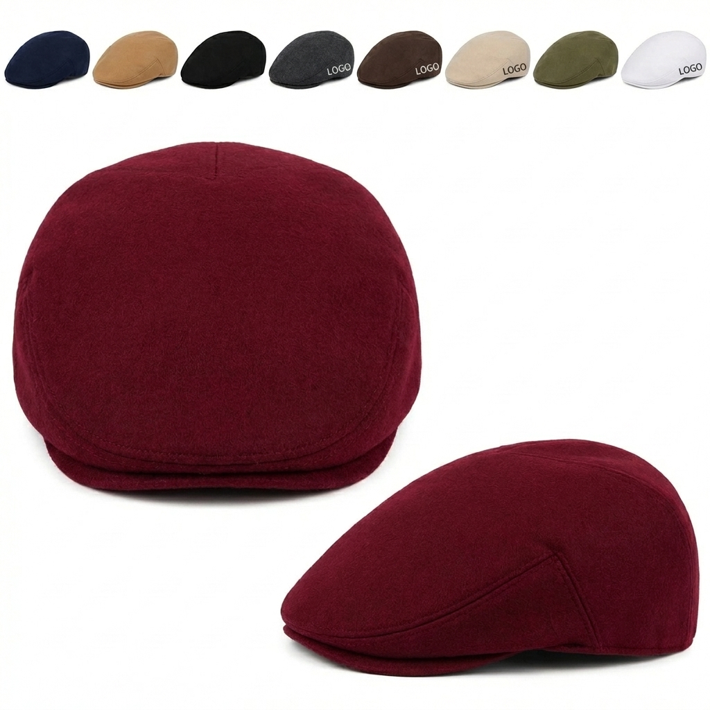 Unisex Classic Newsboy Beret Cap in Breathable Poly-Cotton Blend