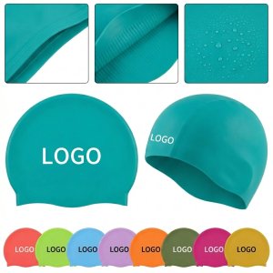 AquaFlex Stretchable Teal Silicone Swim Cap