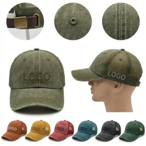Personalized Adjustable Cotton Cap - Vintage Style Custom Hat for Travel & Hiking